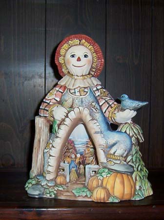 H657ABC Scarecrow Diorama w-small scarecrow Hershey Ceramic Mold